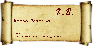 Kocsa Bettina névjegykártya